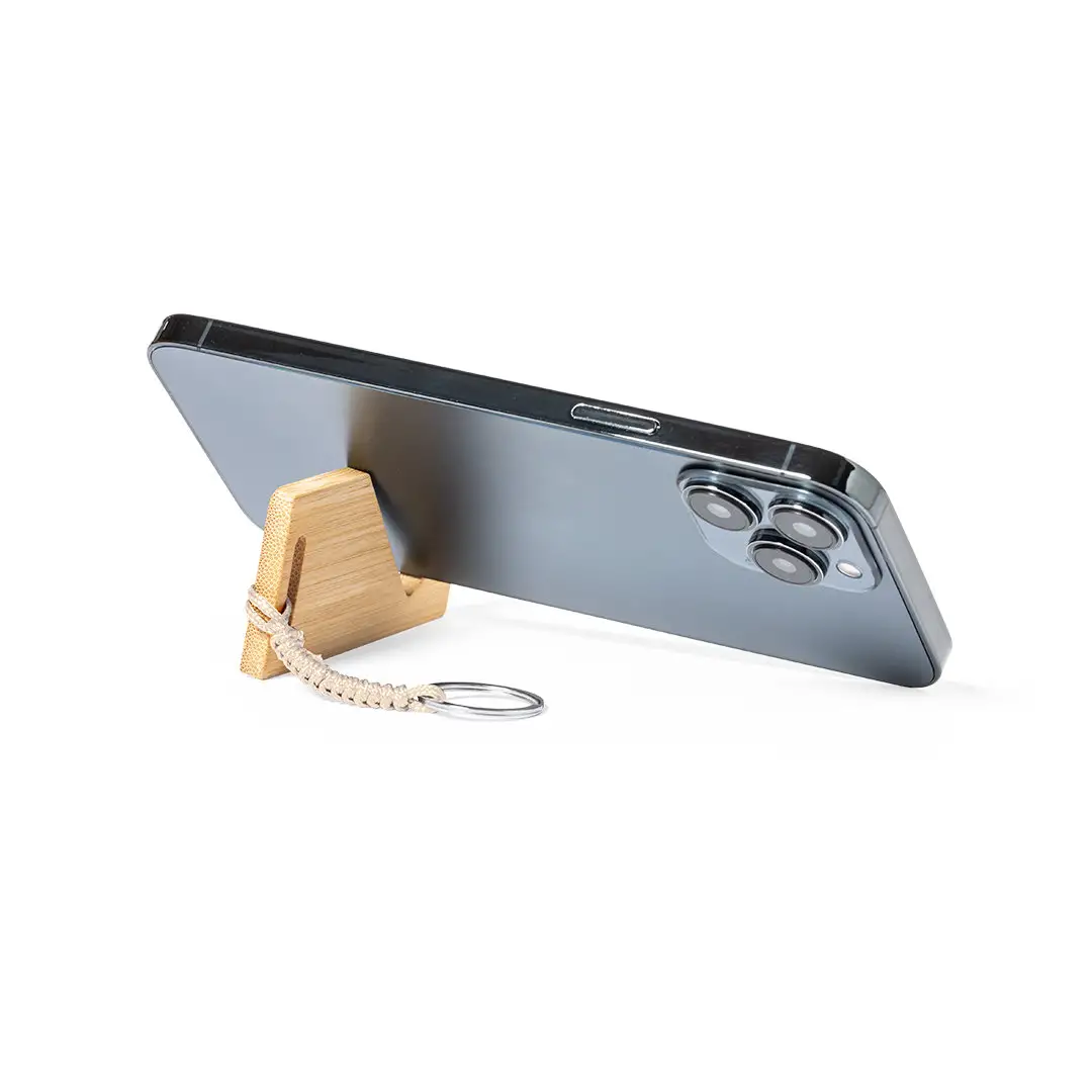 Portachiavi in Bambù con Porta Smartphone Personalizzato