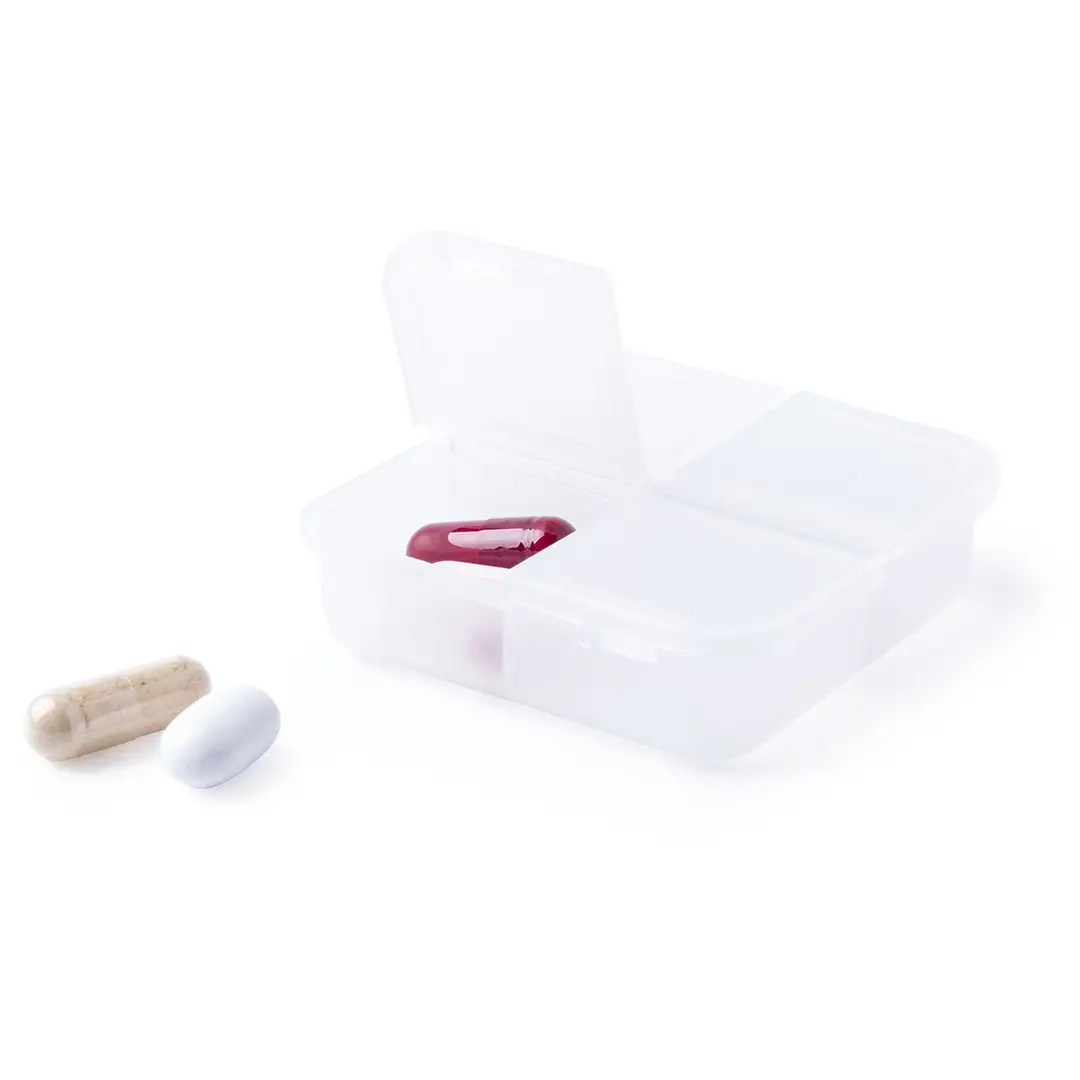 Porta Pillole a 4 Scomparti in PVC Personalizzato Ideale come Gadget Farmaceutico