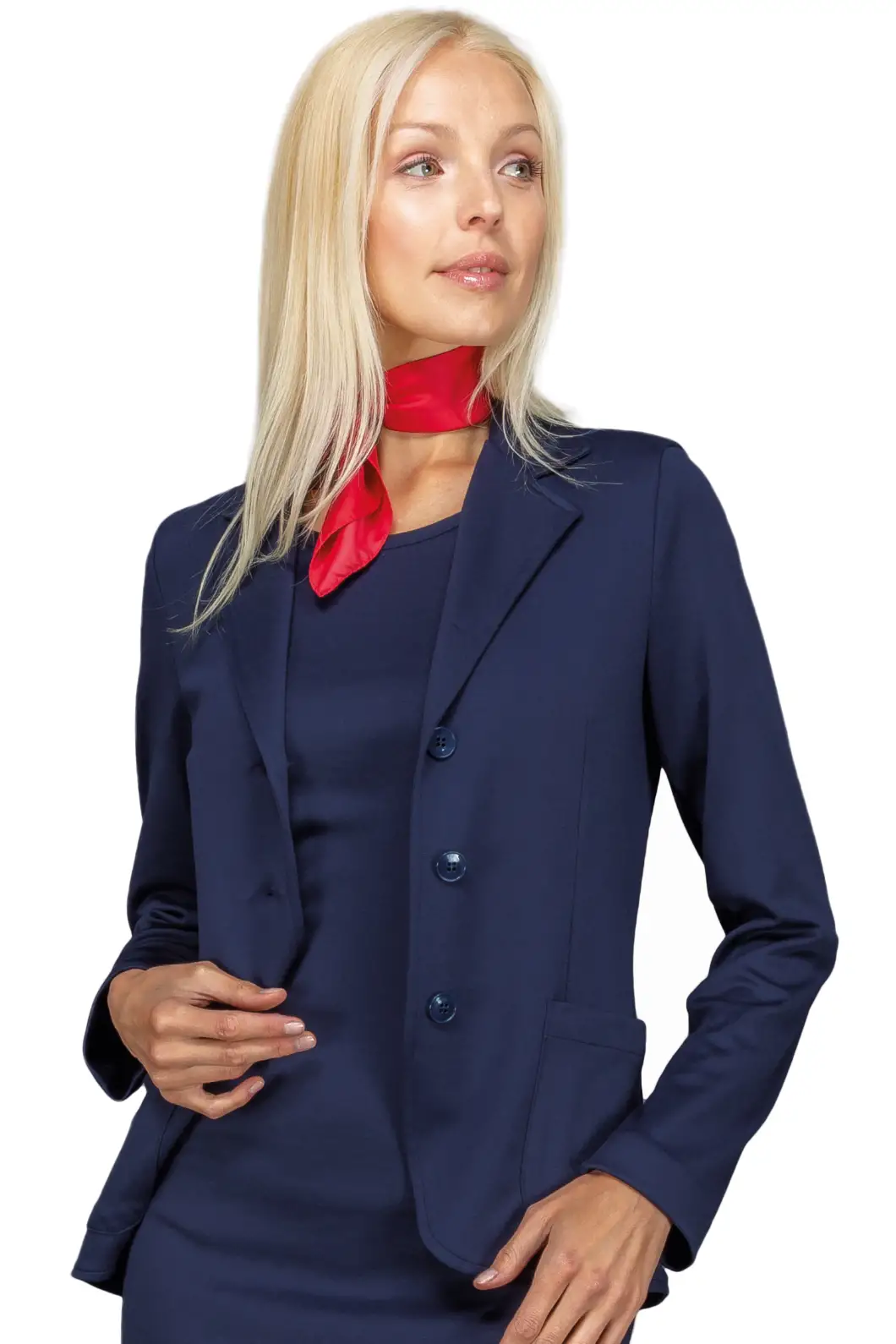 Giacca Donna Jersey Blu per Promoter, Hostes, Cameriere Personalizzata - Isacco