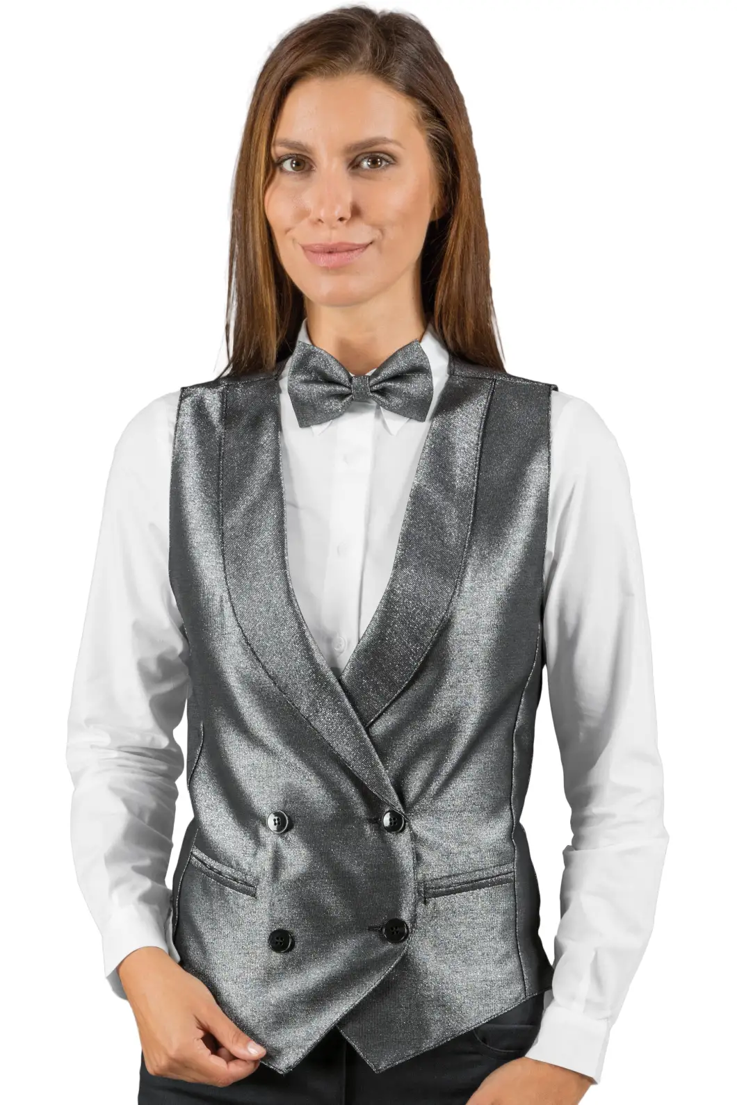 Gilet Donna in Lurex Silver per Settore Alberghiero Personalizzato - Isacco