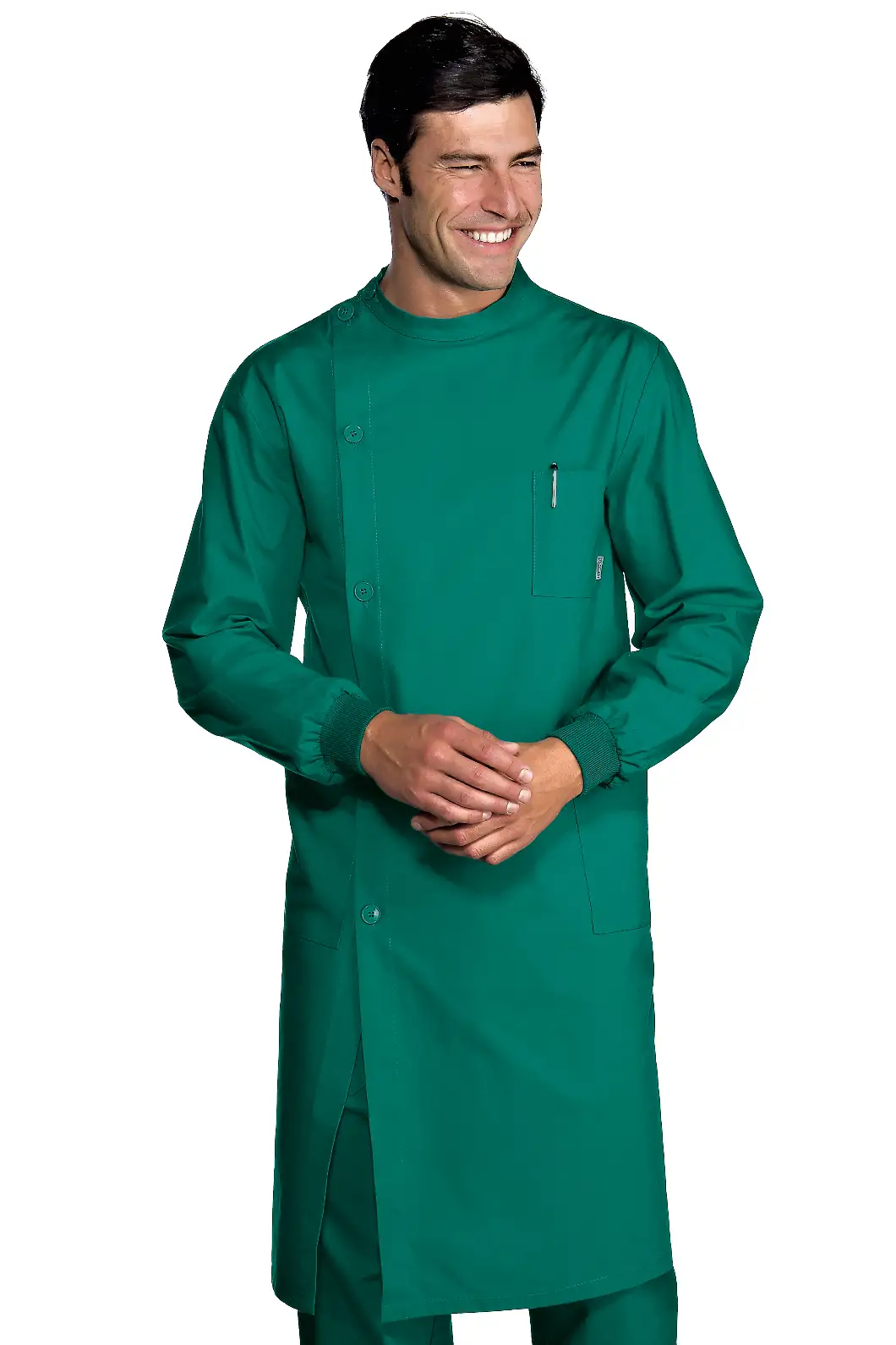 Camice Dentista Verde Polsi in Maglia Personalizzato