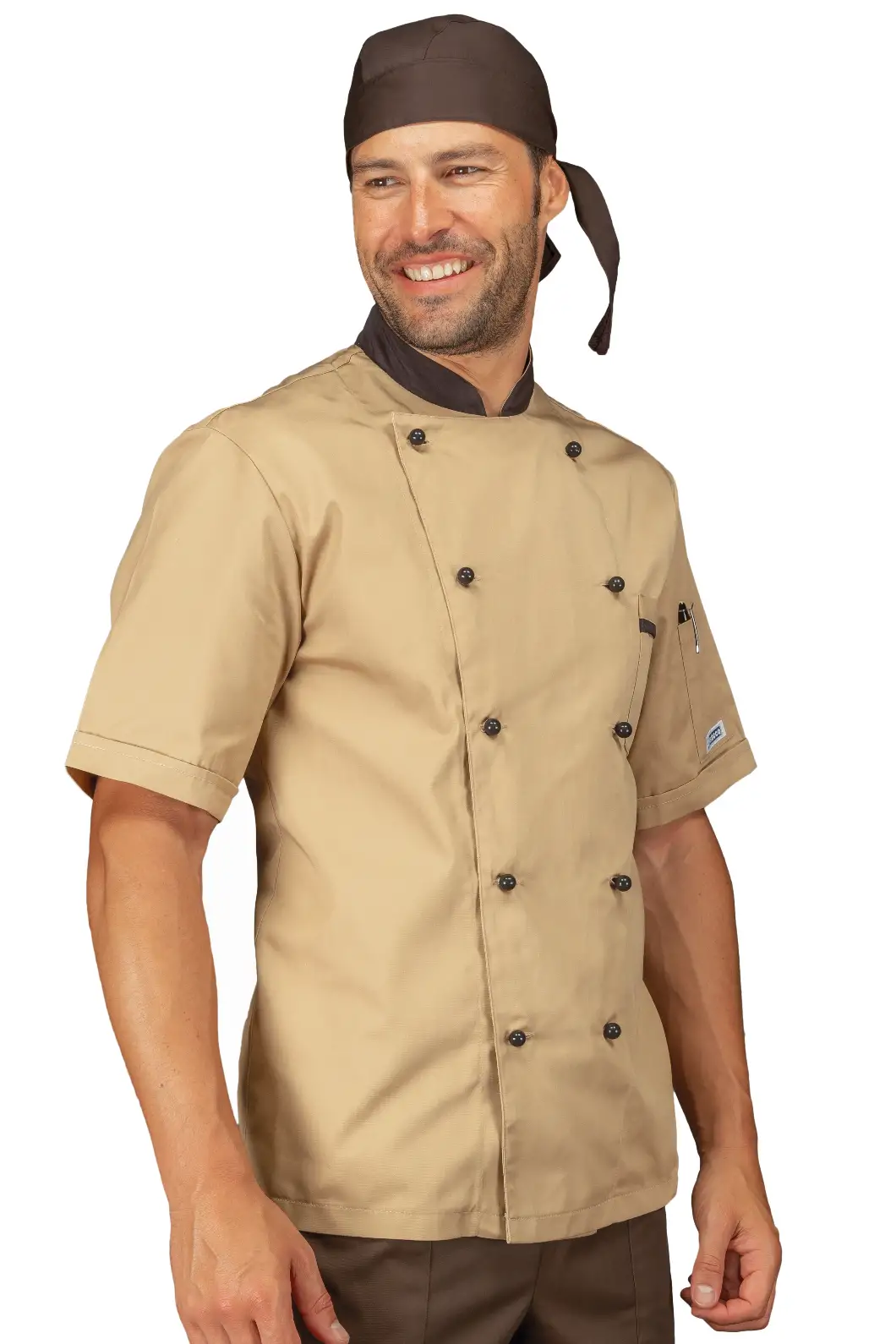Camicia ISACCO Uomo da Cucina Manica Corta Biscotto Personalizzata