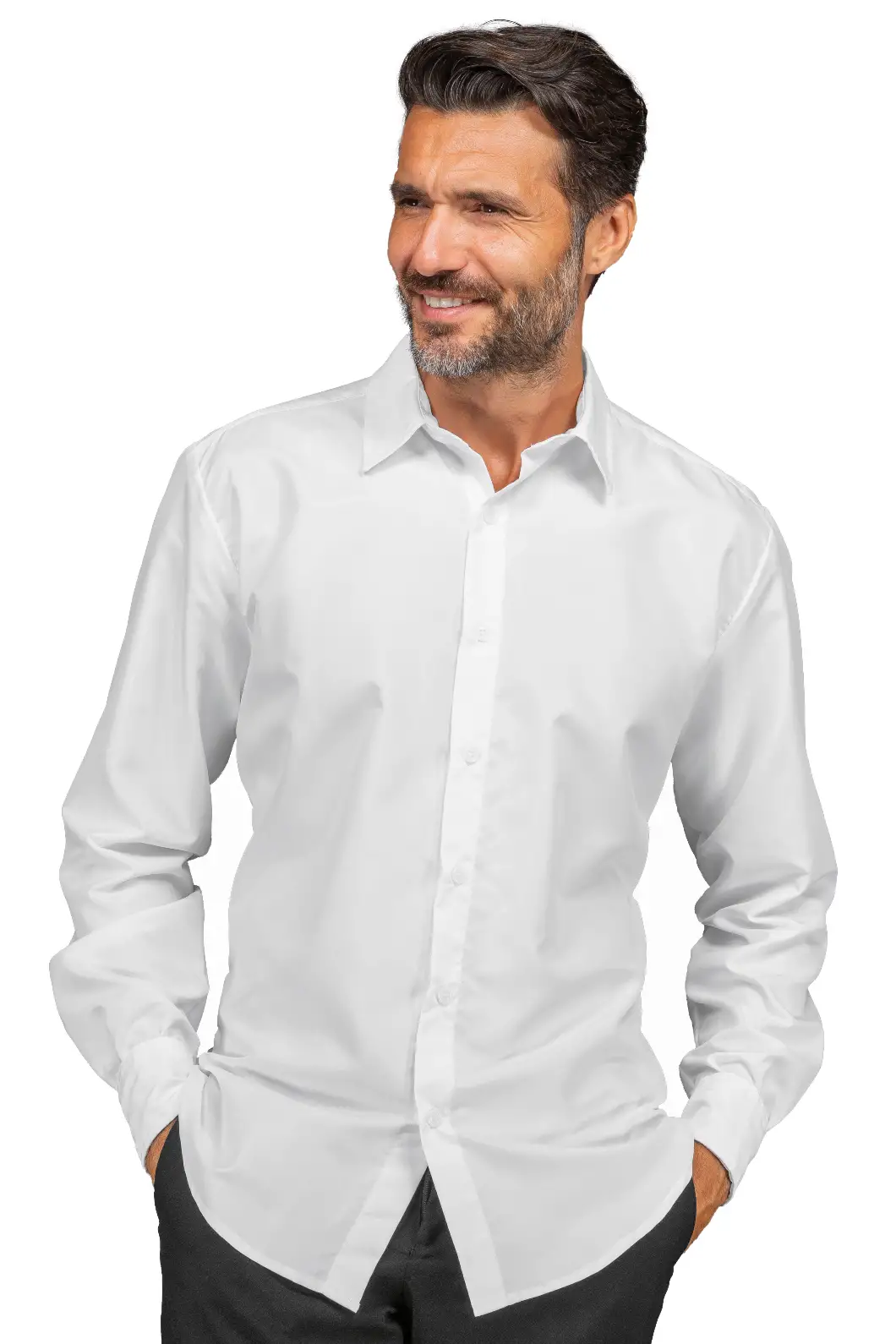 Camicia Antimacchia Bianca per Ristoratori, Camerieri, Impiegati Personalizzata - Isacco