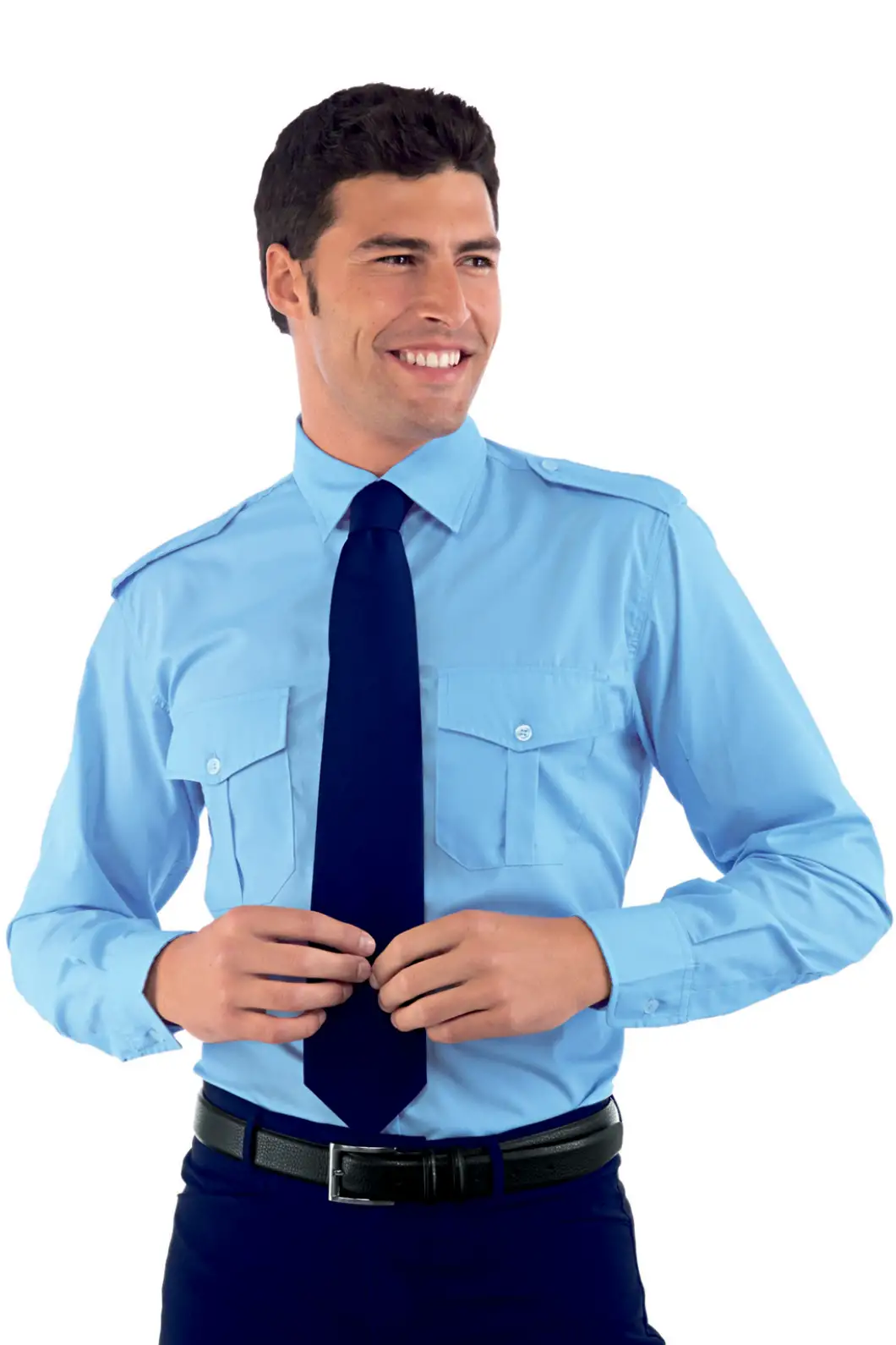 Camicia ISACCO da Pilota Manica Lunga Azzurra Personalizzata