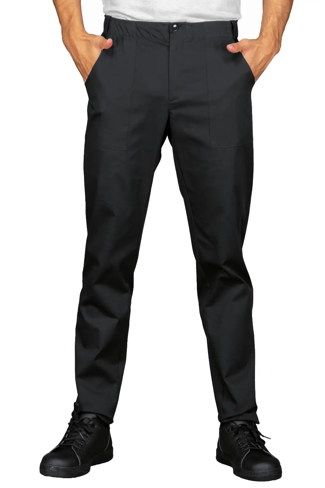 Pantalone da Lavoro Nero per Settore Alimentare, Alberghiero Personalizzato - Isacco