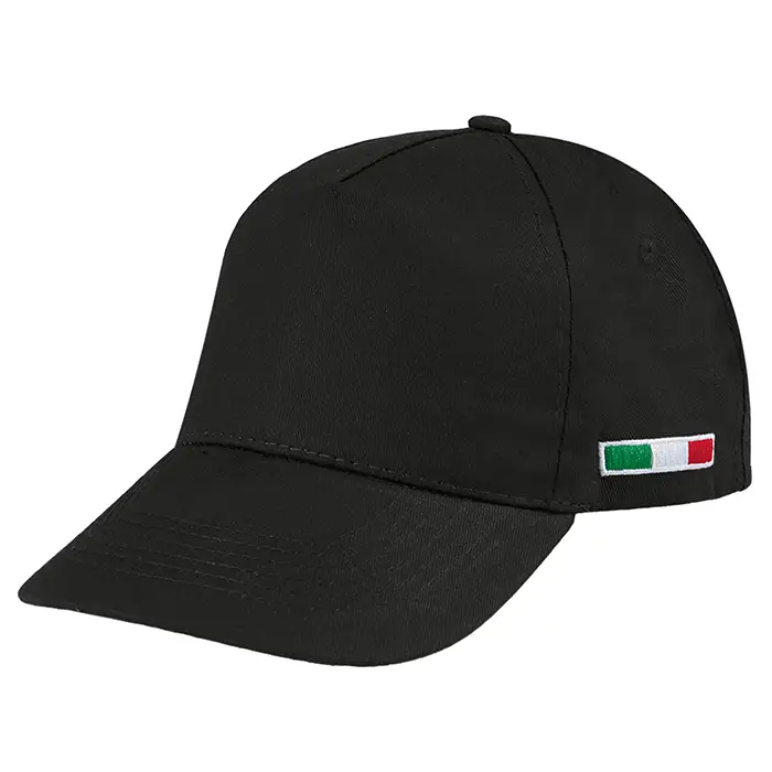 Berretto in Cotone con Bandiera Italia Ricamata Personalizzato, Ideale da Golf, Sport, Eventi