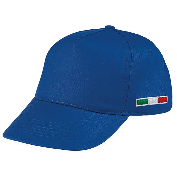 Berretto in Cotone con Bandiera Italia Ricamata Personalizzato, Ideale da Golf, Sport, Eventi