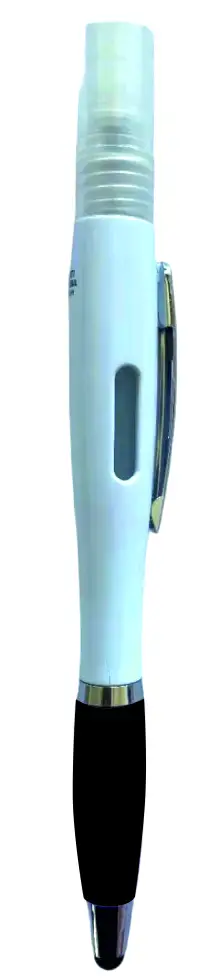 Penna in ABS Trasparente con Vano per Gel Igienizzante Personalizzata
