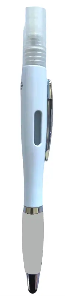 Penna in ABS Trasparente con Vano per Gel Igienizzante Personalizzata